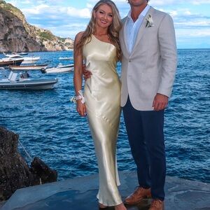 Shona Joy One-Shoulder Lemon Gold Dress La Lune